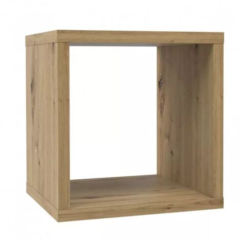Etagère cube 1 casier bois rustique texturé 38.3 cm – Compacte pour espaces réduits – Fabrication européenne – Meubletmoi