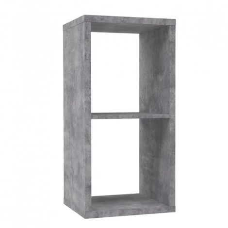 Etagère cube 2 casiers décor béton gris - CLASSICO (1/4)