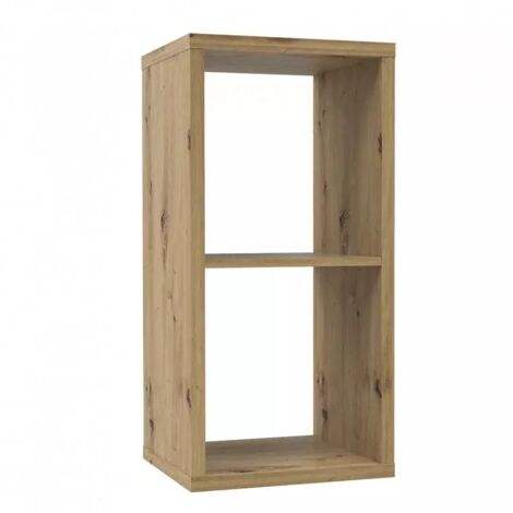 Etagère cube 2 casiers décor bois rustique texturé - CLASSICO (1/4)