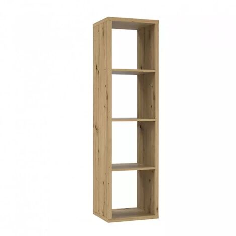 Etagère colonne 4 casiers décor bois rustique texturé - CLASSICO (1/4)