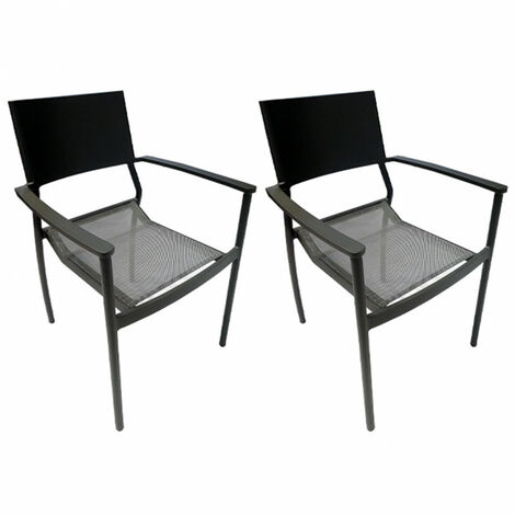 London lot de 2 chaises de jardin aluminium Textilène 6 positions