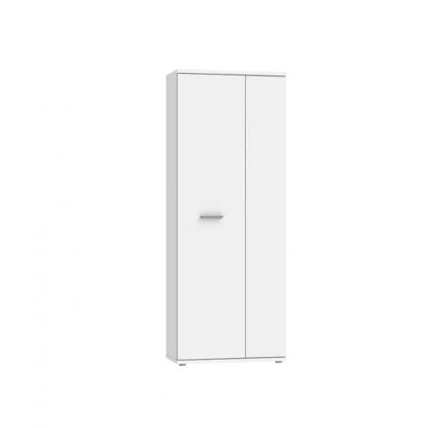 Meuble à chaussure blanc 2 portes 5 tablettes - CLASS (1/5)