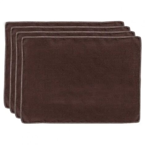 Lot de 4 sets de table, lin et coton brun 36 x 48 cm - CONSTELLA 9048 (1/4)