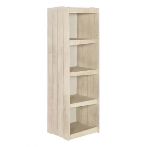 Bibliothèque enfant en pin blanc vieilli avec 4 niches - RECRE 4237 (1/2)