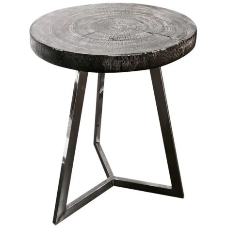Bout de canapé/Table d'appoint en bois de teck peint en noir – REGLYS (1/5)