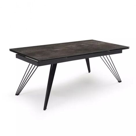 Table extensible 160/240 cm céramique gris vieilli pieds filaires - MAINE 01 (1/5)
