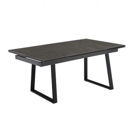Table extensible 160/240 cm céramique gris foncé pied luge - UTAH 02 (1/5)