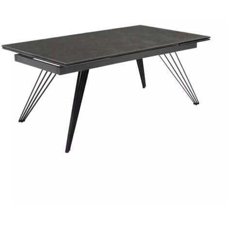Table extensible 160/240 cm céramique gris foncé pieds filaires - UTAH 01 (1/5)