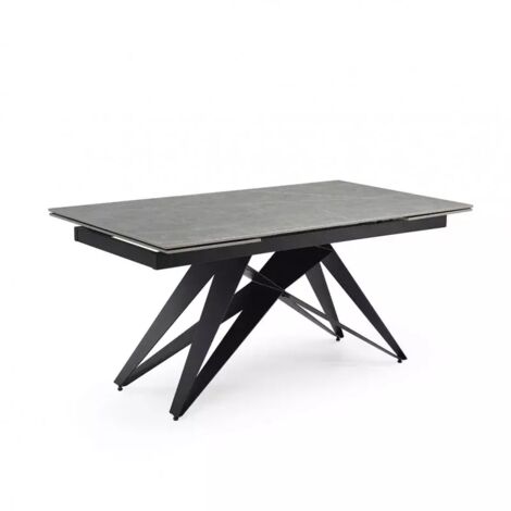 Table extensible 160/240 cm céramique gris marbré pied géométrique - ARIZONA 03 (1/5)