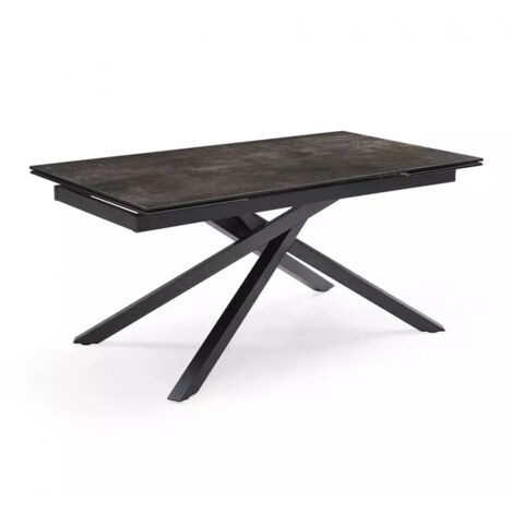 Table extensible 160/240 cm céramique gris vieilli pied torsadé - MAINE 05