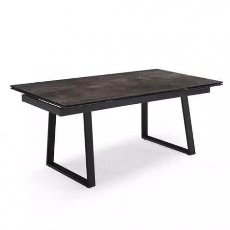 Table extensible 160/240 cm céramique gris vieilli pied luge - MAINE 02 (1/5)