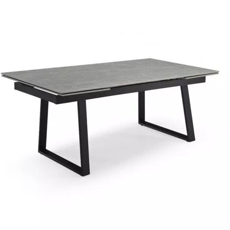 Table extensible 160/240 cm céramique gris marbré pied luge - ARIZONA 02 (1/5)
