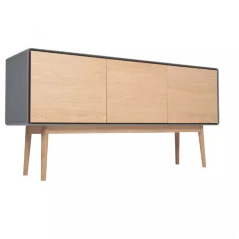 Buffet décor bois de chêne et gris pieds chêne massif - FLIT 3509 (1/5)