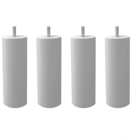 Lot de 4 pieds de meuble gris 15x6 rond bois de hêtre - PIEDS DE LIT (1/3)