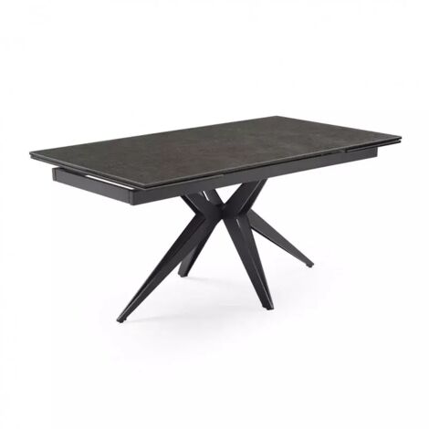 Table extensible 160/240 cm céramique gris foncé pied étoile - UTAH 06