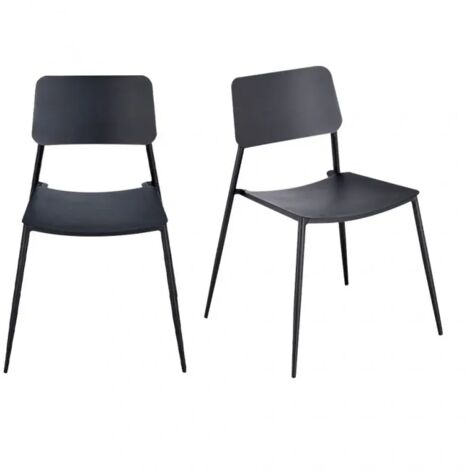 Lot de 2 chaises de jardin en acier gris anthracite - SCOLLA 7286 (1/5)