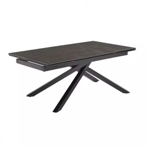 Table extensible 160/240 cm céramique gris foncé pied torsadé - UTAH 05