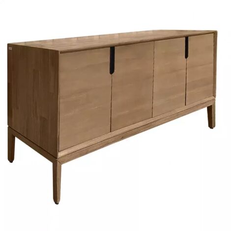Buffet en bois d'acacia avec poignées en métal noir - KASSIA (1/5)