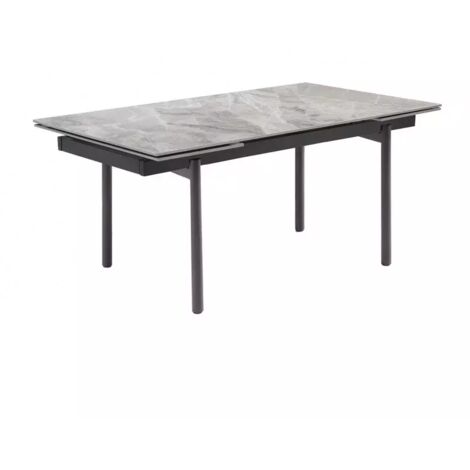 Table extensible 160/240 cm céramique marbré brillant pieds droits - DAKOTA 09 (1/5)