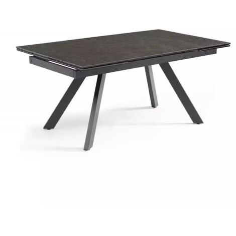 Table extensible 160/240 cm céramique gris foncé pieds inclinés - UTAH 08 (1/5)
