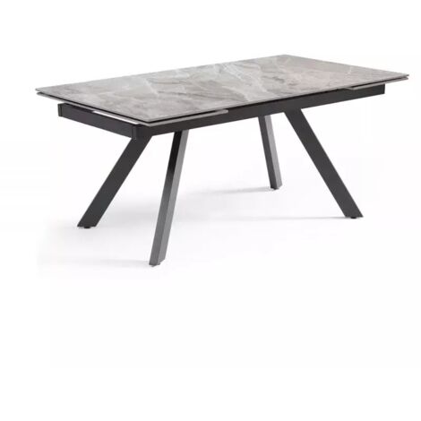 Table extensible 160/240 cm céramique marbré pieds inclinés - DAKOTA 08 (1/5)