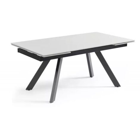 Table extensible 160/240 cm céramique blanc 4 pieds inclinés - OREGON 08 (1/5)