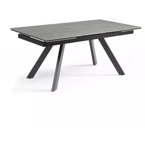Table extensible 160/240 cm céramique gris marbré pieds inclinés - ARIZONA 08 (1/5)