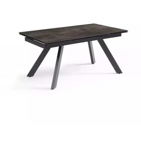 Table extensible 160/240 cm céramique gris vieilli pieds inclinés - MAINE 08 (1/5)