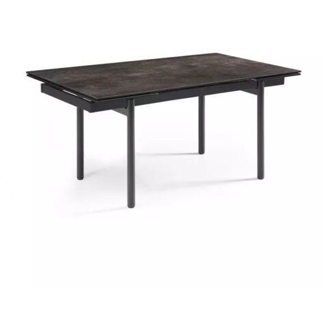 Table extensible 160/240 cm céramique gris vieilli pieds droits - MAINE 09 (1/5)