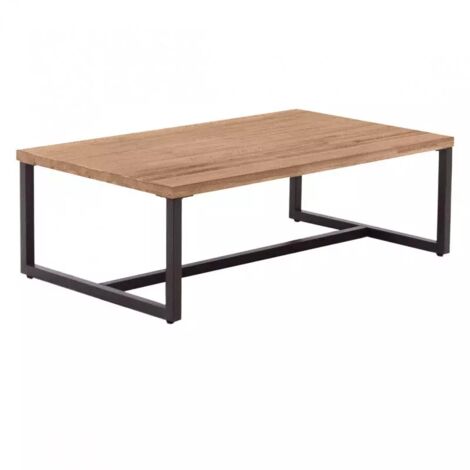 Table basse L.110 cm en bois d'acacia et pieds métal - MAYBEL (1/5)