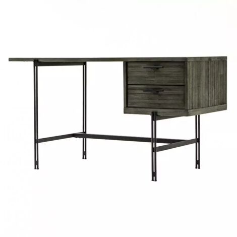Bureau L140 cm en bois cendré structure en métal - KUBI (1/5)