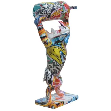 Statue rhinocéros debout et bonbonne motifs cartoon H32 cm - CARTOON (1/3)