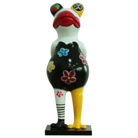 Statue grenouille debout peintures multicolores H46 cm - SAPO CRAZY