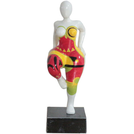 Statue femme debout jambe levée formes abstraites H33 cm - LADY MAYAS
