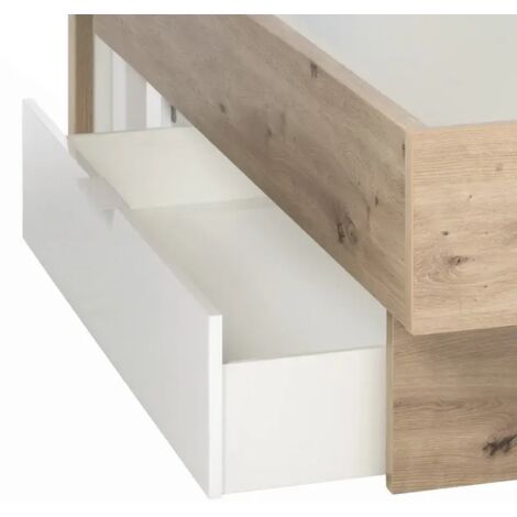 Tiroir pour lit décor blanc laqué avec 6 roulettes - VERONICA (1/5)