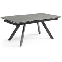 Table extensible 180/260 cm céramique gris marbré pieds inclinés - ARIZONA 08