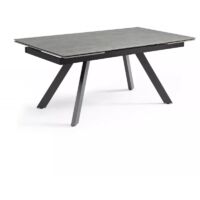 Table extensible 160/240 cm céramique gris marbré pieds inclinés - ARIZONA 08