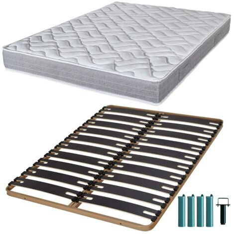Matelas mousse + Sommier métal C310 140x190 Maryland - Hauteur 20 cm - Soutien ferme (1/5)