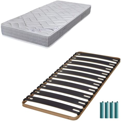 Matelas mousse + Sommier métal C310 90x190 Maryland - Hauteur 20 cm - Soutien ferme (1/5)