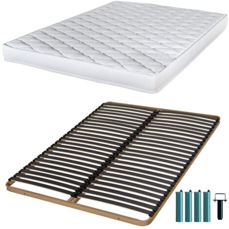 Matelas mousse + Sommier métal C224 120x190 Marly - Hauteur 15 cm - Soutien ferme (1/5)