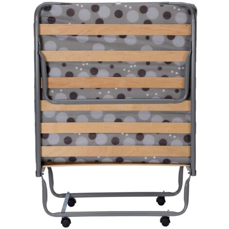 Lit pliant 80x190 cm – 15 lattes en bois multiplis – Structure en acier – Pour espaces réduits – Made in France – 1 personne – Sedac (1/2)