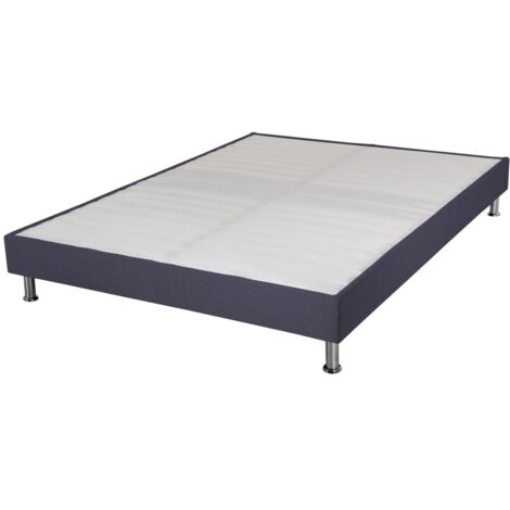 Sommier tapissier + pieds Omega Volcan 160x200 Lattes bois - H.15 cm - Made in France (1/2)