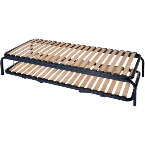 Ensemble lit gigogne - 90x190 - 20 lattes bois - Made in France - Gain de place (1/5)