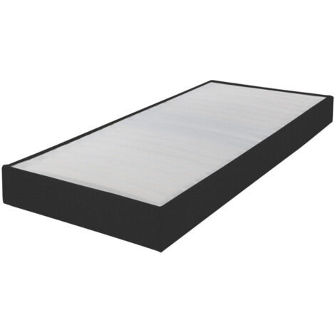 Sommier tapissier Omega Anthracite 3 90x190 Lattes bois - H.15 cm - Made in France (1/3)