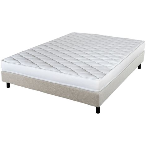 Matelas et sommier 90x190 Madere - Newkit - Soutien ferme - Sommier démonté - Crème (1/5)