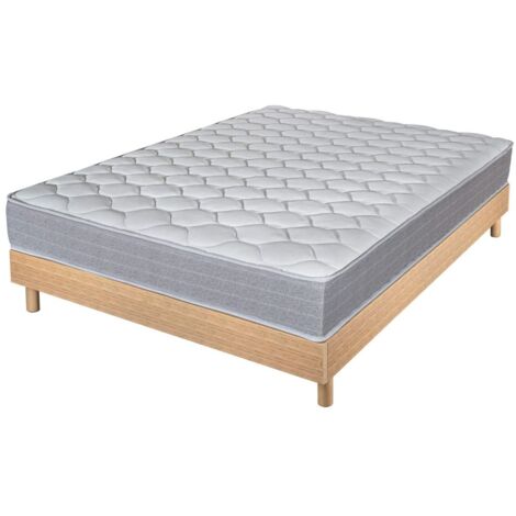 Matelas et sommier 140x190 Madere - Decokit - Soutien ferme - Sommier en kit - Chêne (1/5)