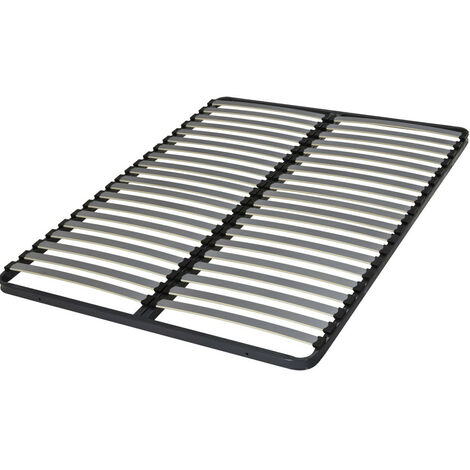 Sommier à lattes 140x200 cm – 40 lattes en contreplaqué bouleau – Cadre en métal anticorrosion – Soutien optimal pour 2 personnes – Ebac Literie