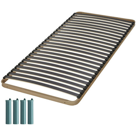 Sommier à lattes + pieds 100x200 C224 - 24 lattes bois - Fabrication française (1/3)