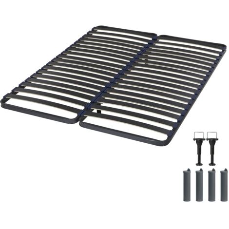 Sommier à lattes + pieds 2x70x190 C39 - 36 lattes bois - Fabrication française (1/5)