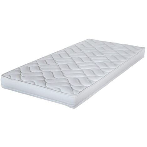 Matelas mousse 80x190x13 cm soutien ferme blanc - MELIZA (1/5)